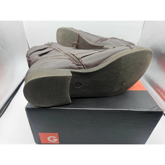 Guess Women's Dark Brown Boot Bootie Size 10M Barb Style - Picture 6 of 14